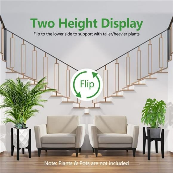 Plant Stand indoor, Bamboo Plant Stands Adjustable (black, 1 Pack) - Picture 5 of 6